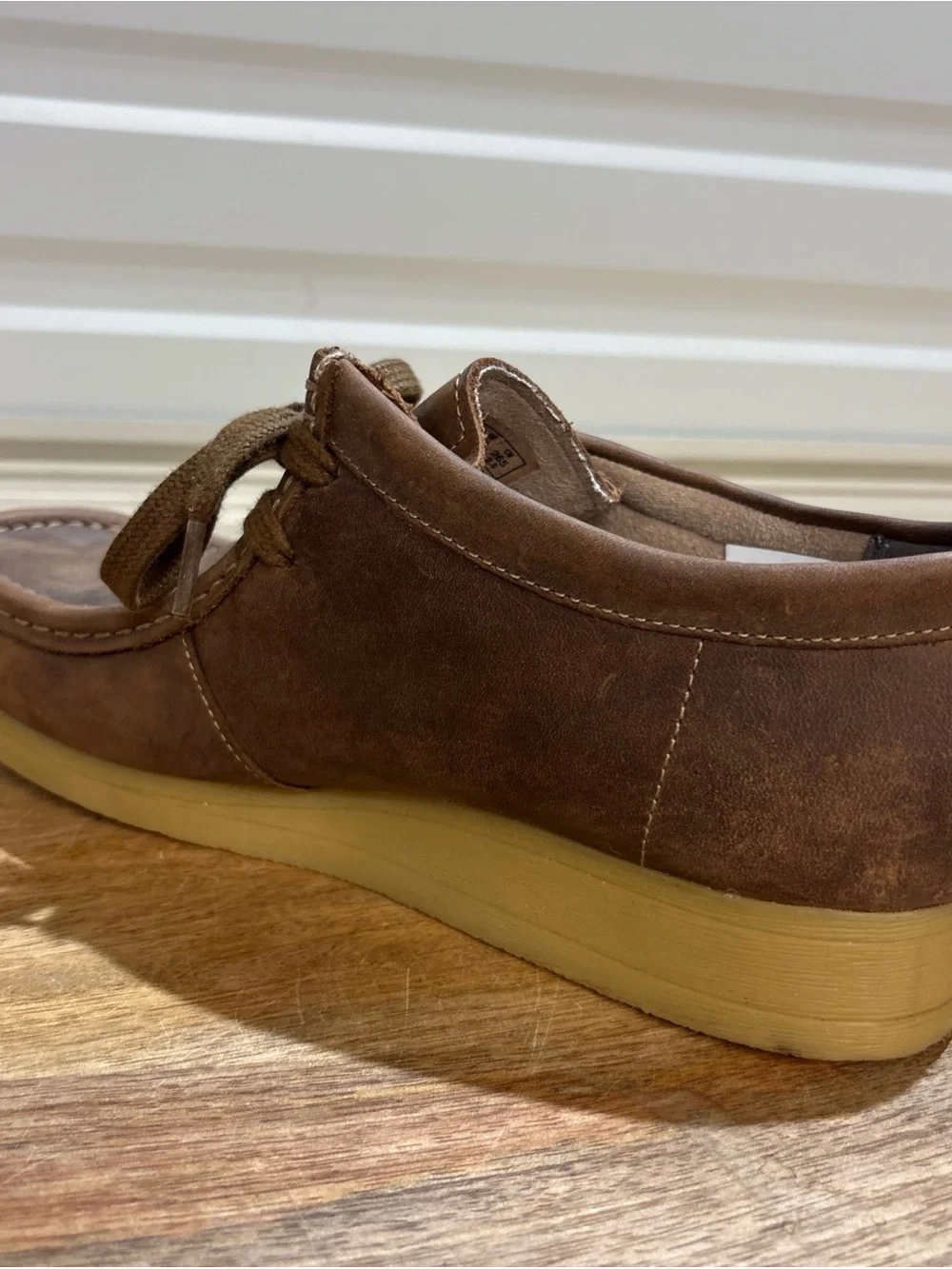 Clarks Stinson Low Leather Moccasins Mens Size 9 Brown Beeswax Shoes Chukka Boot